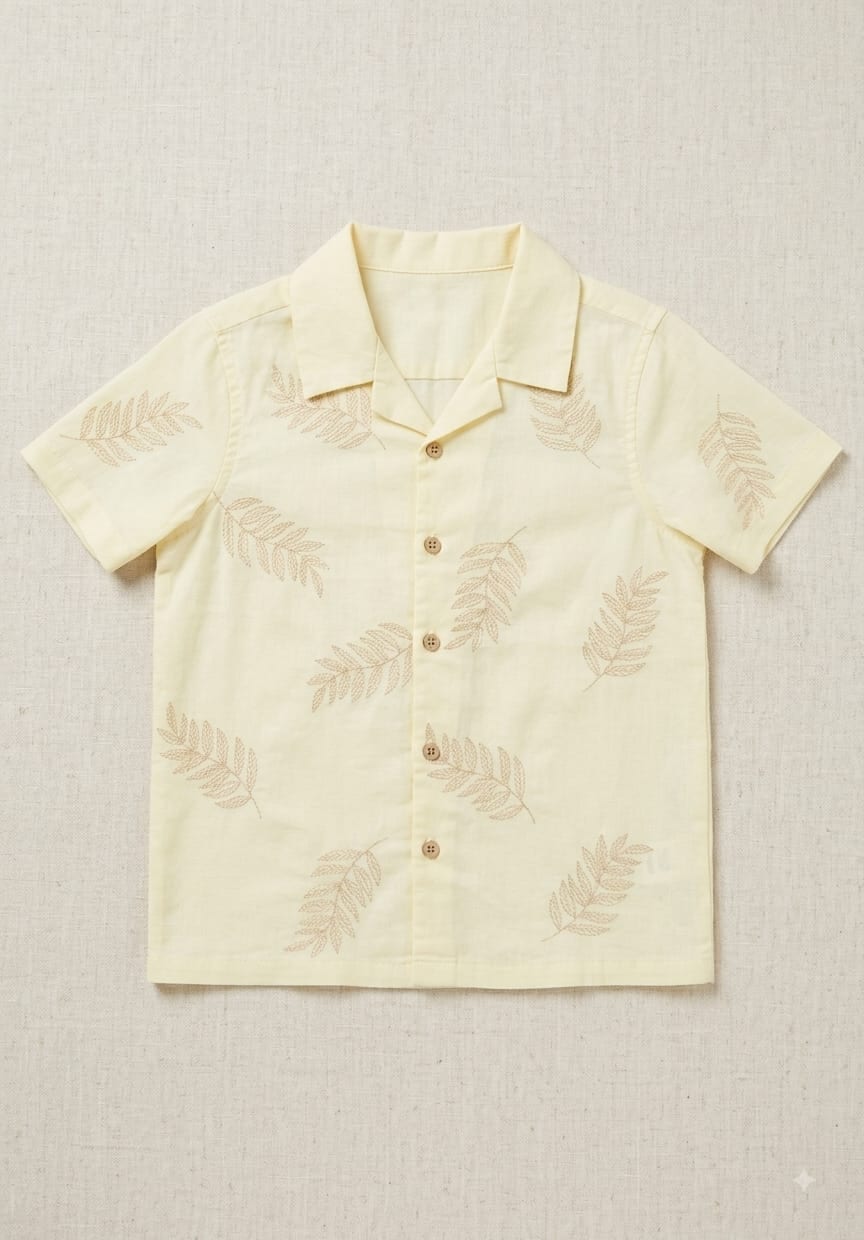 Boys' Leaf-Print Short-Sleeve Shirt